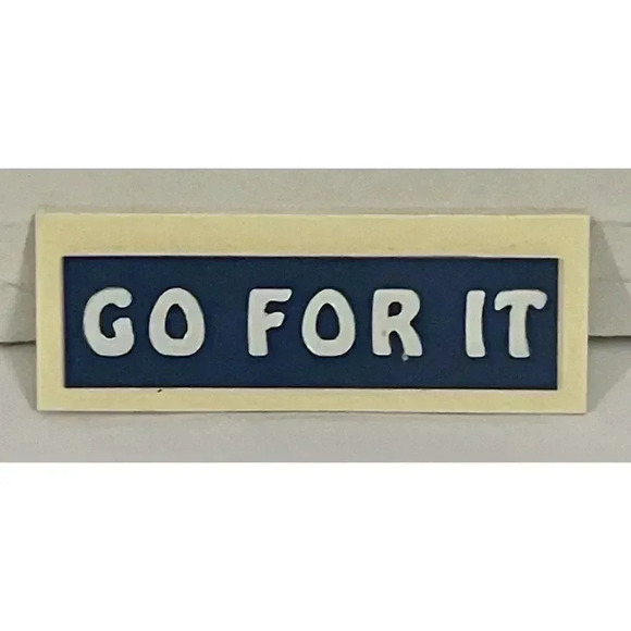 Vintage 1980’s Go For It Engraved Plastic Pin 1 7/8 In Long x 11/16‎ In Wide - Picture 1 of 2